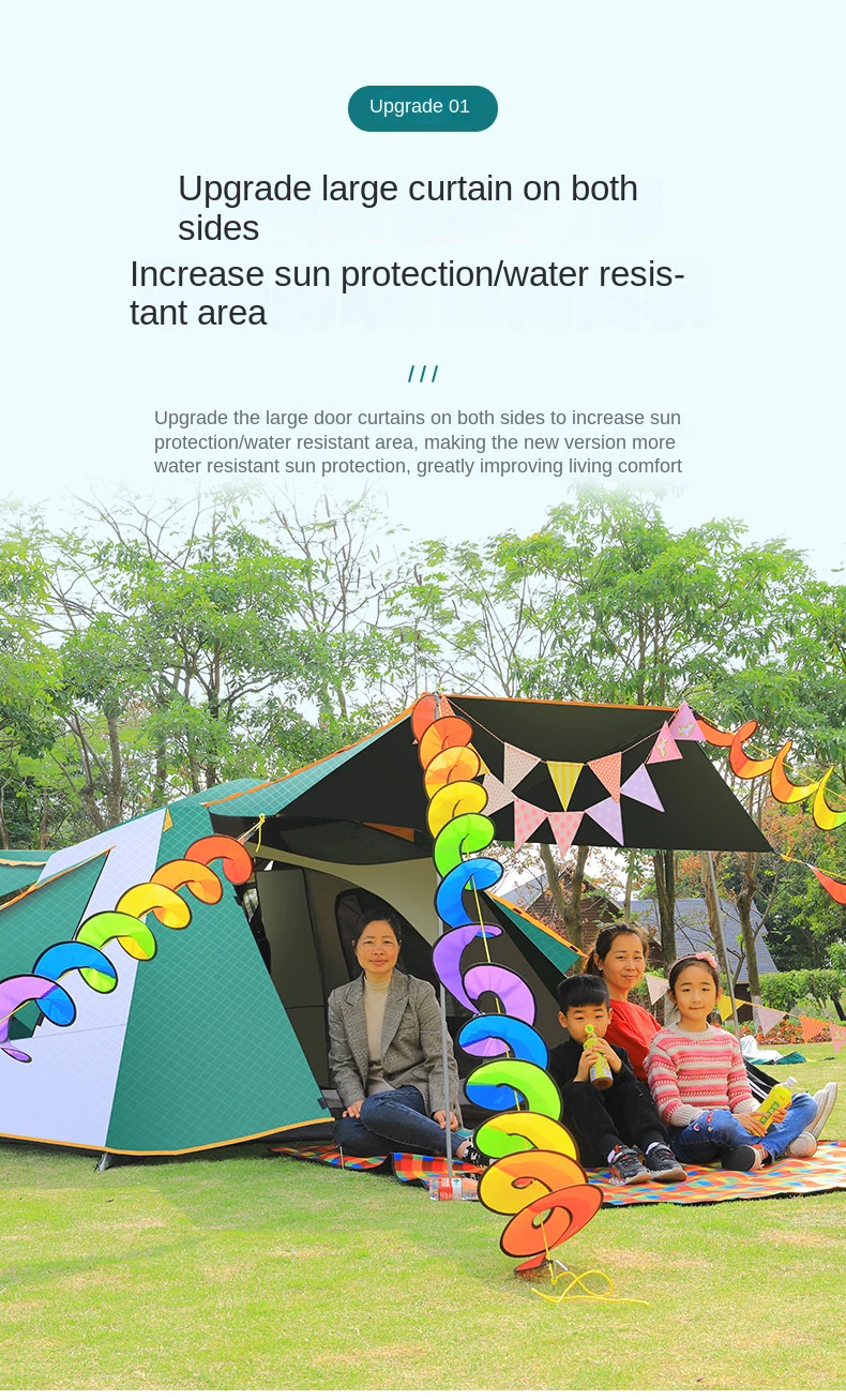 Cheap Goat Tents Automatic Aluminum Rod Portable Uv protection Camping Camping Outdoor Thickened Rainproof Tent Dropshipping   